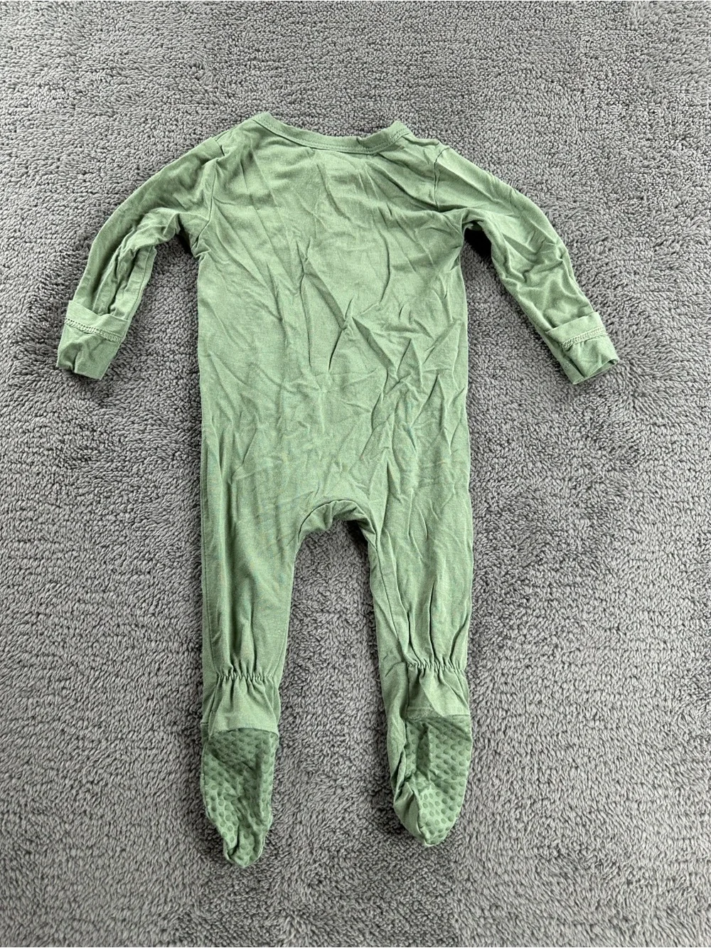 HAPIU Bamboo Bodysuit Long Sleeve Long Pants Footies Pajama Sage Green 0-3 month